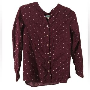 Croft & Barrow Purple & White Long Sleeve Button Up Women’s Size Small Shirt